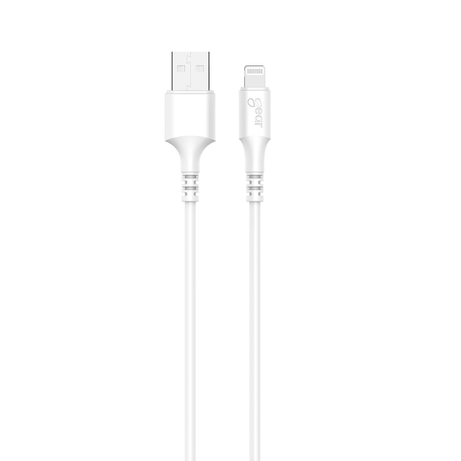 BildeGEAR Synkkabel Lightning to USB-A 1m Hvit MFI Rund Kabel