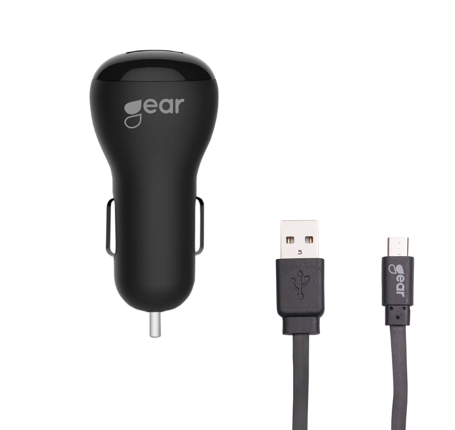 BildeGEAR Lader 12-24V 1xUSB 1A Svart MicroUSB Kabel 1m