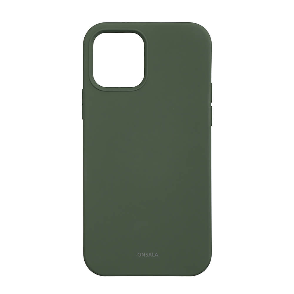 BildeONSALA Backcover Sil Touch iPhone 12/12 Pro Olive Green