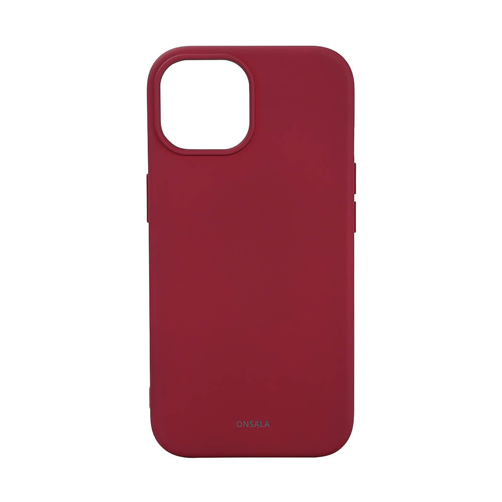 BildeONSALA Back Sil Touch Recycled MagSerie iPhone 15 Deep Red