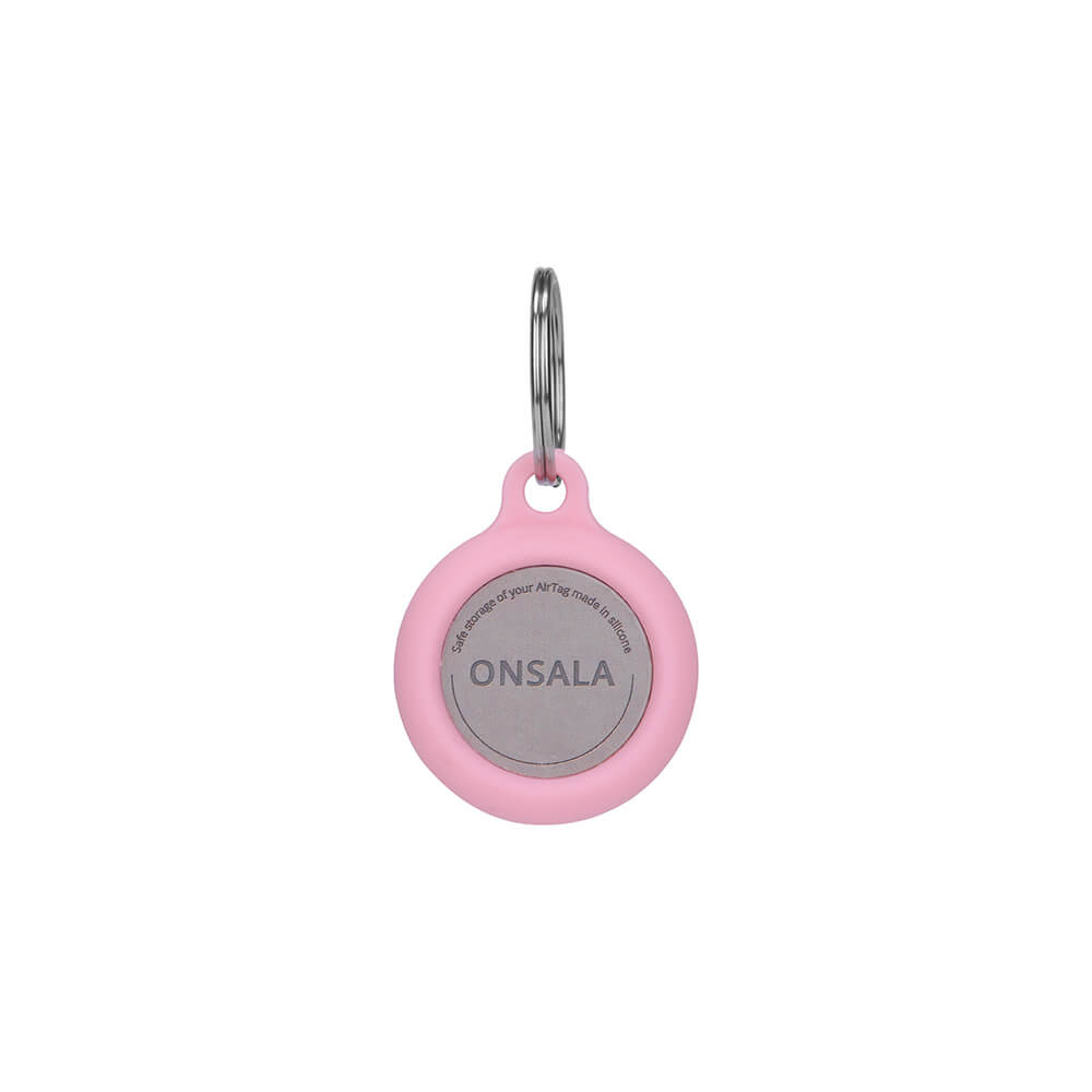 BildeONSALA Airtag Holder Silikon Rosa med Nøkkelring