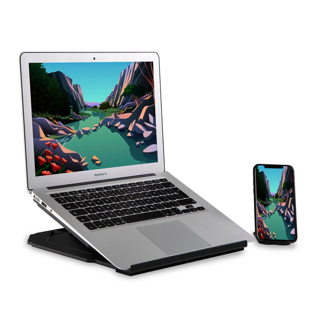BildeDESIRE2 2in1 Portabelt Laptopstativ Svart 360 Roterbar inkl Mobilställ