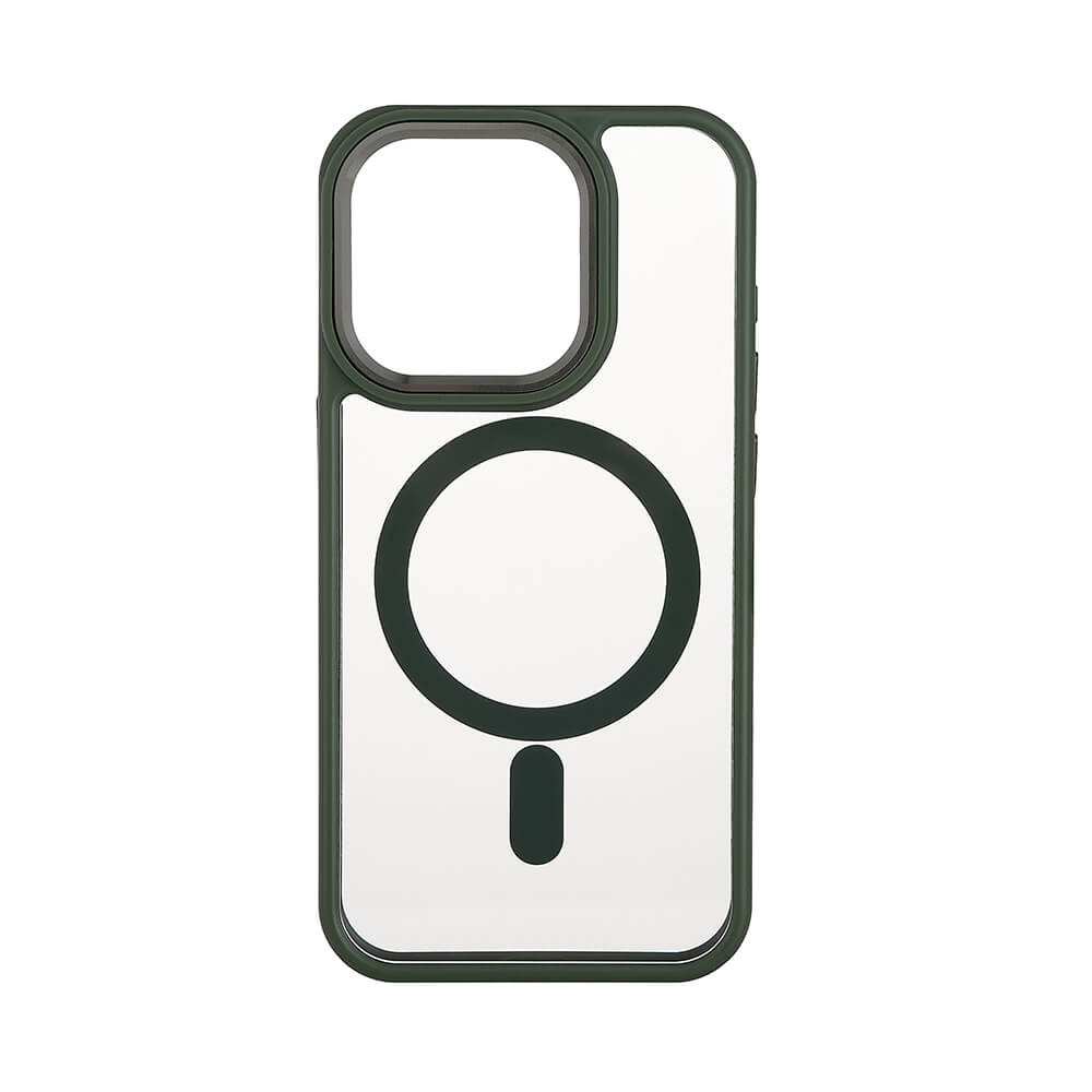 BildeONSALA Back Bumper Clear Case MagSerie iPhone 15 Pro Clear Case Green Bumper