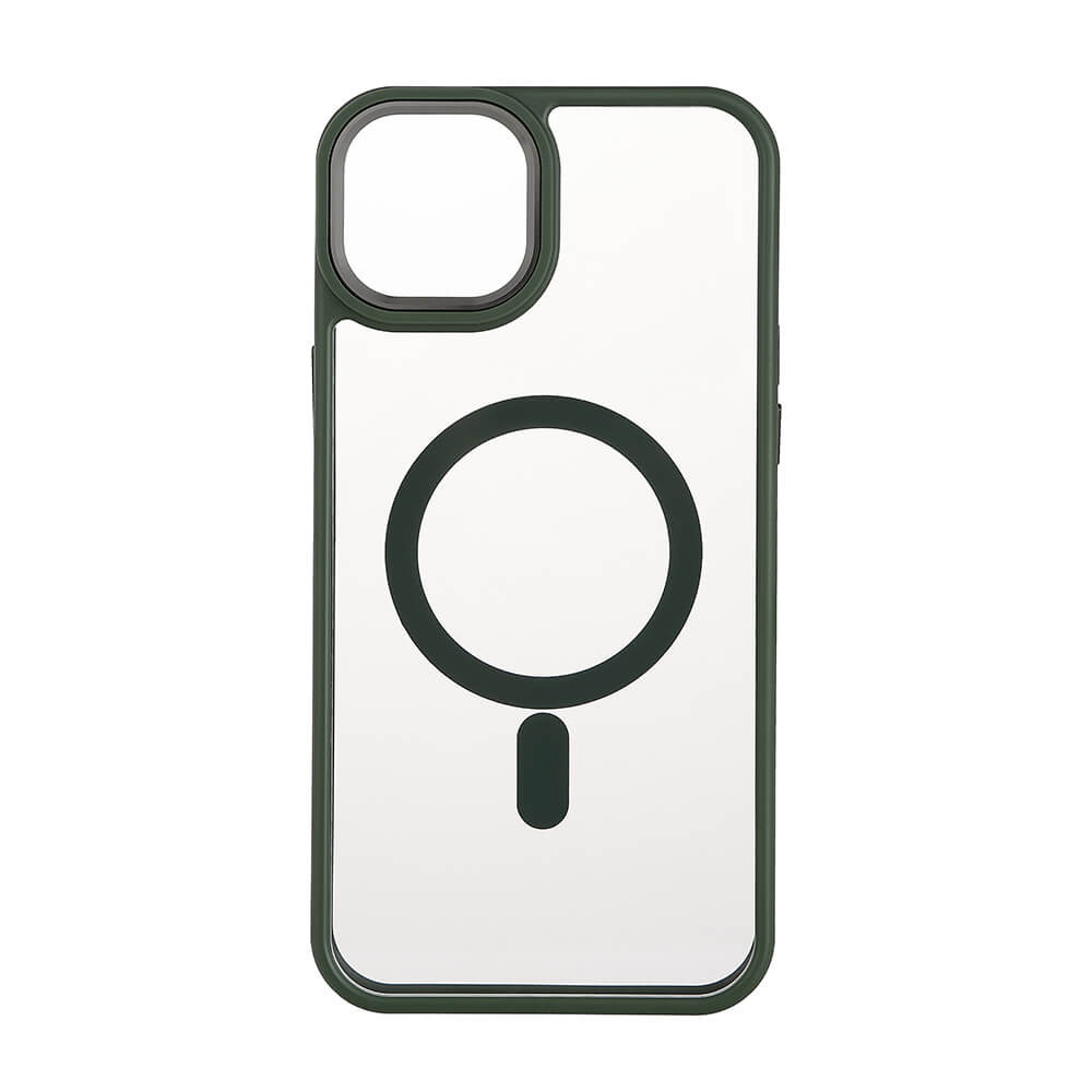 BildeONSALA Back Bumper Clear Case MagSerie iPhone 15 Plus Clear Case Green Bumper