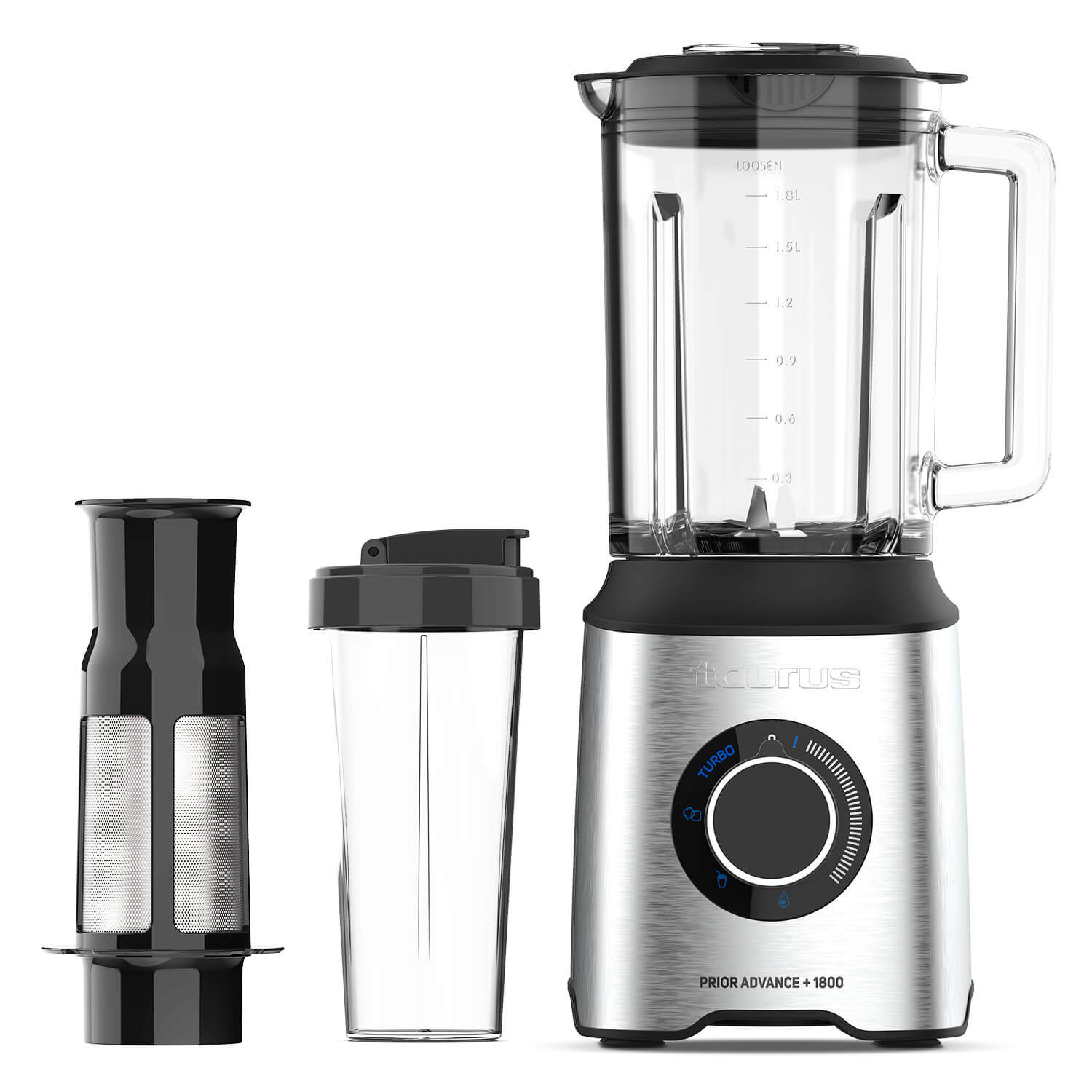 BildeTAURUS Jar Blender 1800W Pulp Filter