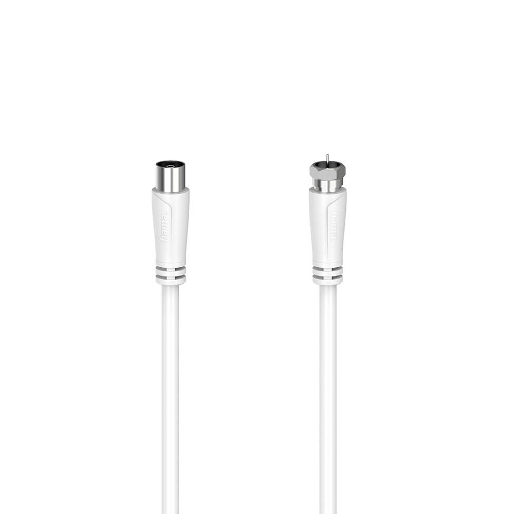 BildeHAMA Antenna Cable SAT 90dB F-Coax White 3.0m