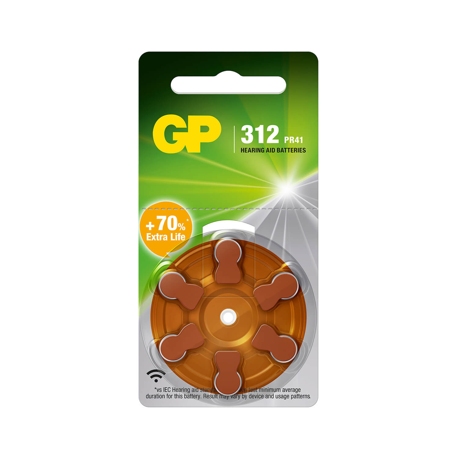 BildeGP Hearing Aid Battery ZA312/PR41 6-pack