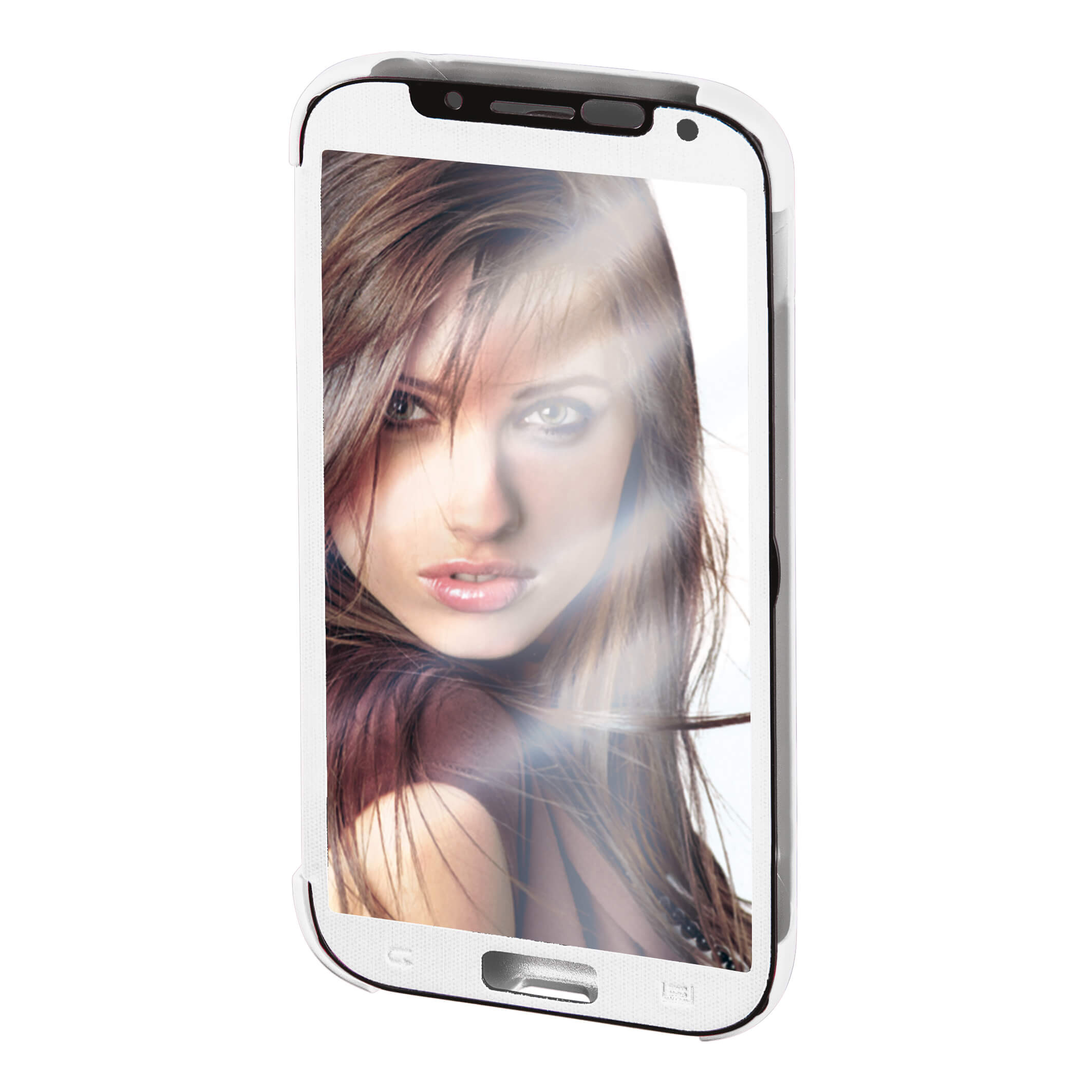 BildeHAMA Samsung S5 Booklet Mirror Hvit med Touchvindu