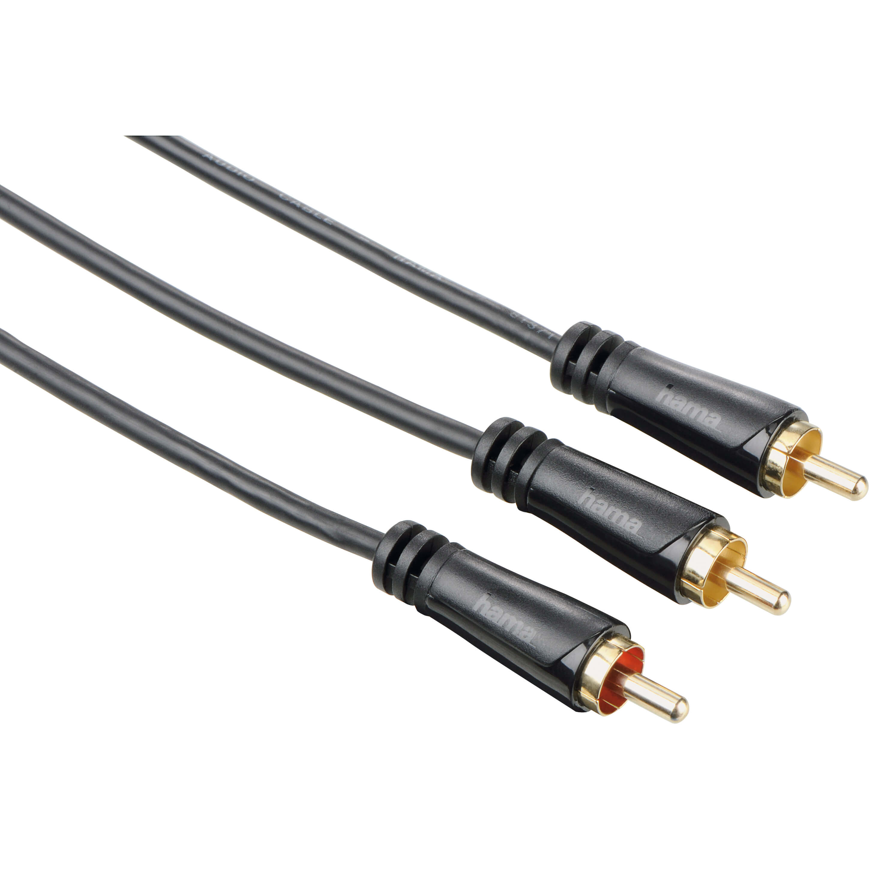 BildeHAMA audiokabel 1xRCA-2xRCA subwooferkabel Gull Svart 7.5m