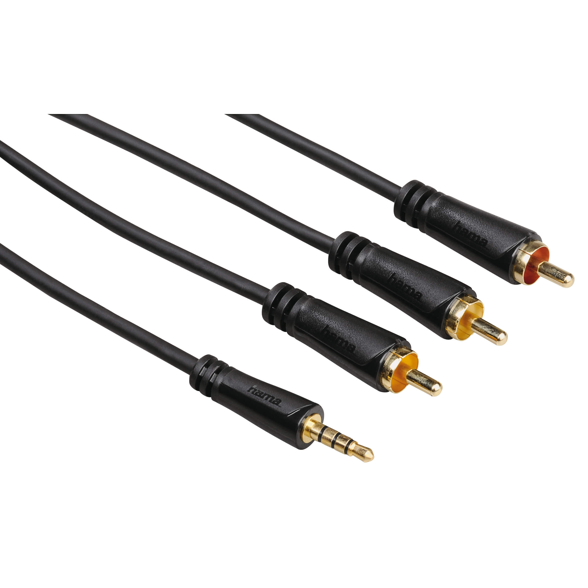 BildeHAMA Kabel 4pin 3,5mm-3xRCA 1,5m Svart Hane-3xHane TL