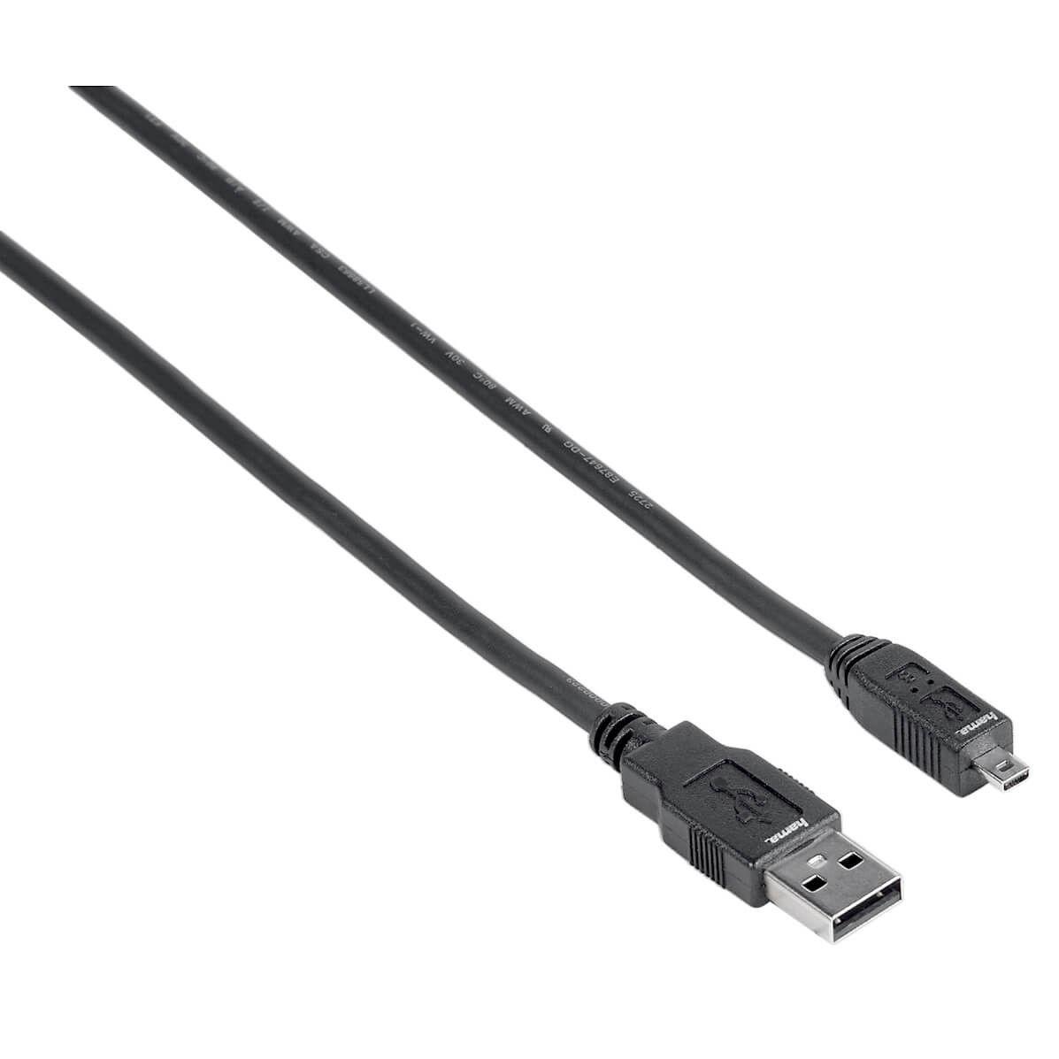 BildeHAMA Kabel USB A-USB Mini B8 Svart 1.8m