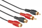 HAMA Kabel 2xRCA-2xRCA Förlängning Svart...
