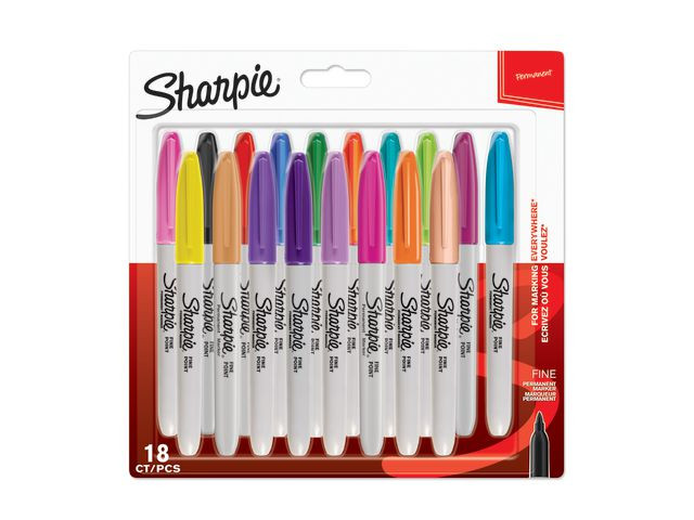 BildeMerkepenn Sharpie Ass. (18 stk)