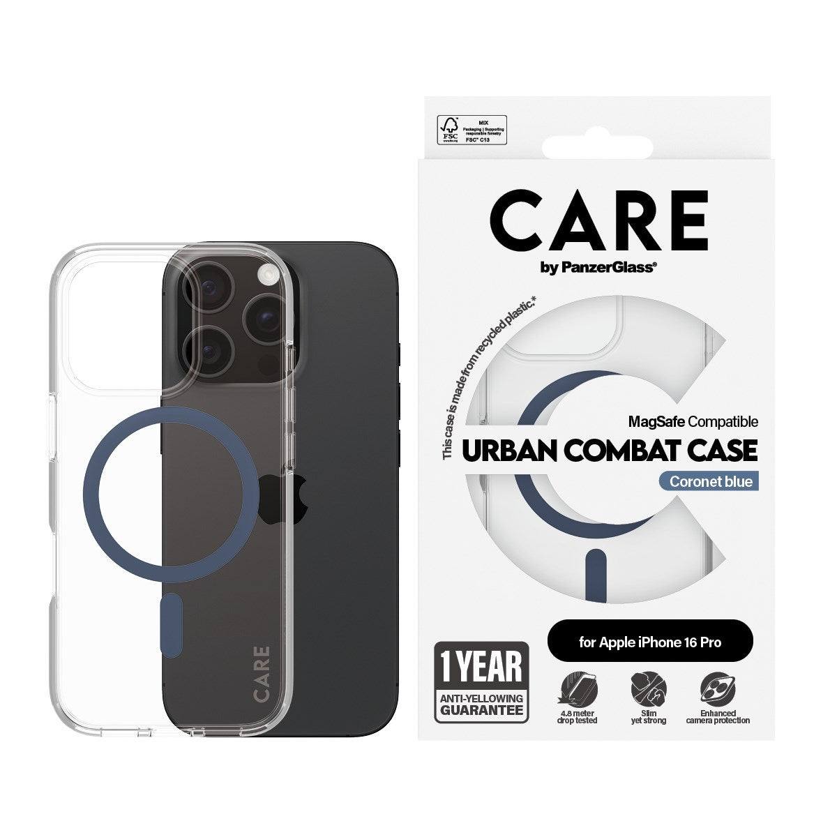 CARE iPhone 16 Pro Flagship Case Transp. Urban Bl MagSafe