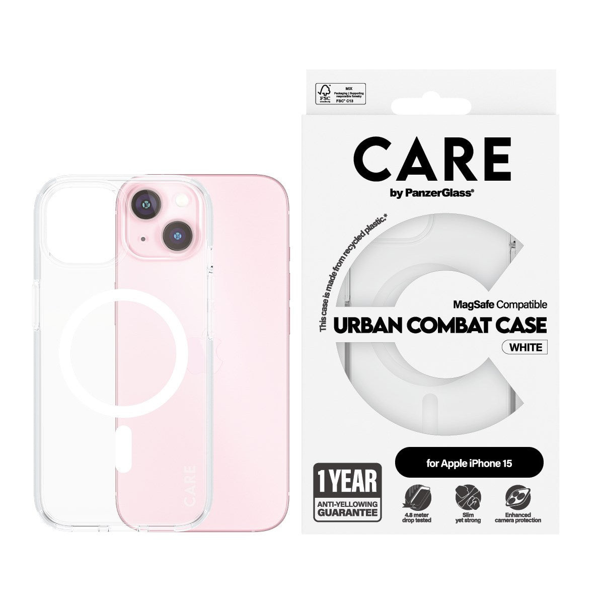 CARE iPhone 15 Flagship Case Transparent Urban m. MagSafe