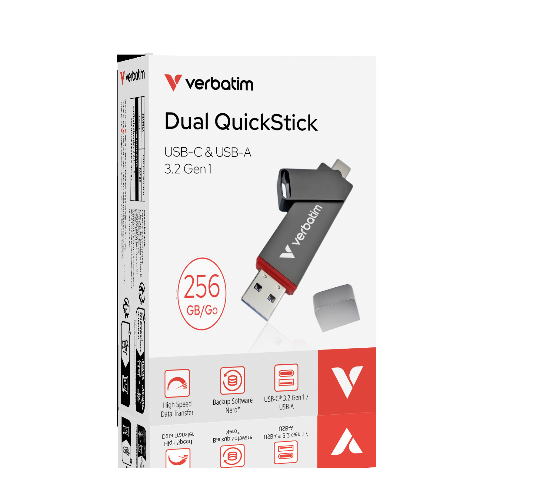 VERBATIM USB-A/C 3.2 Gen1 256GB Dual QuickStick