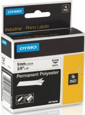 BildeRhino Permanent Polyester Label Sort på Hvit 9mm (5.5m)