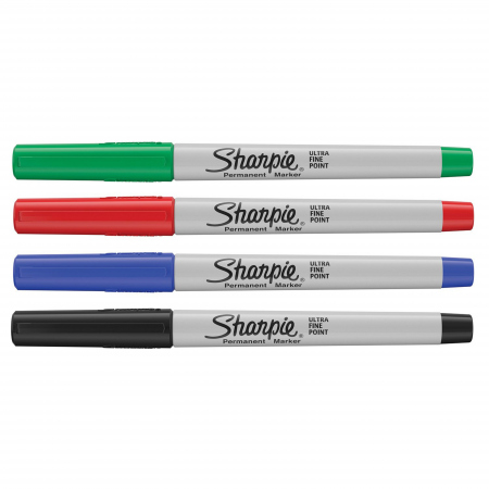 Merkepenn Sharpie Sort/Rød/Blå/Gr. (4 stk)