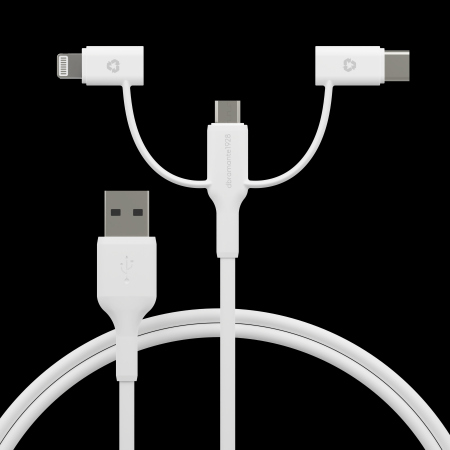 Re-charge - 3in1 Cablee&quot;USB A to USB-A,C &amp; Lightn-W