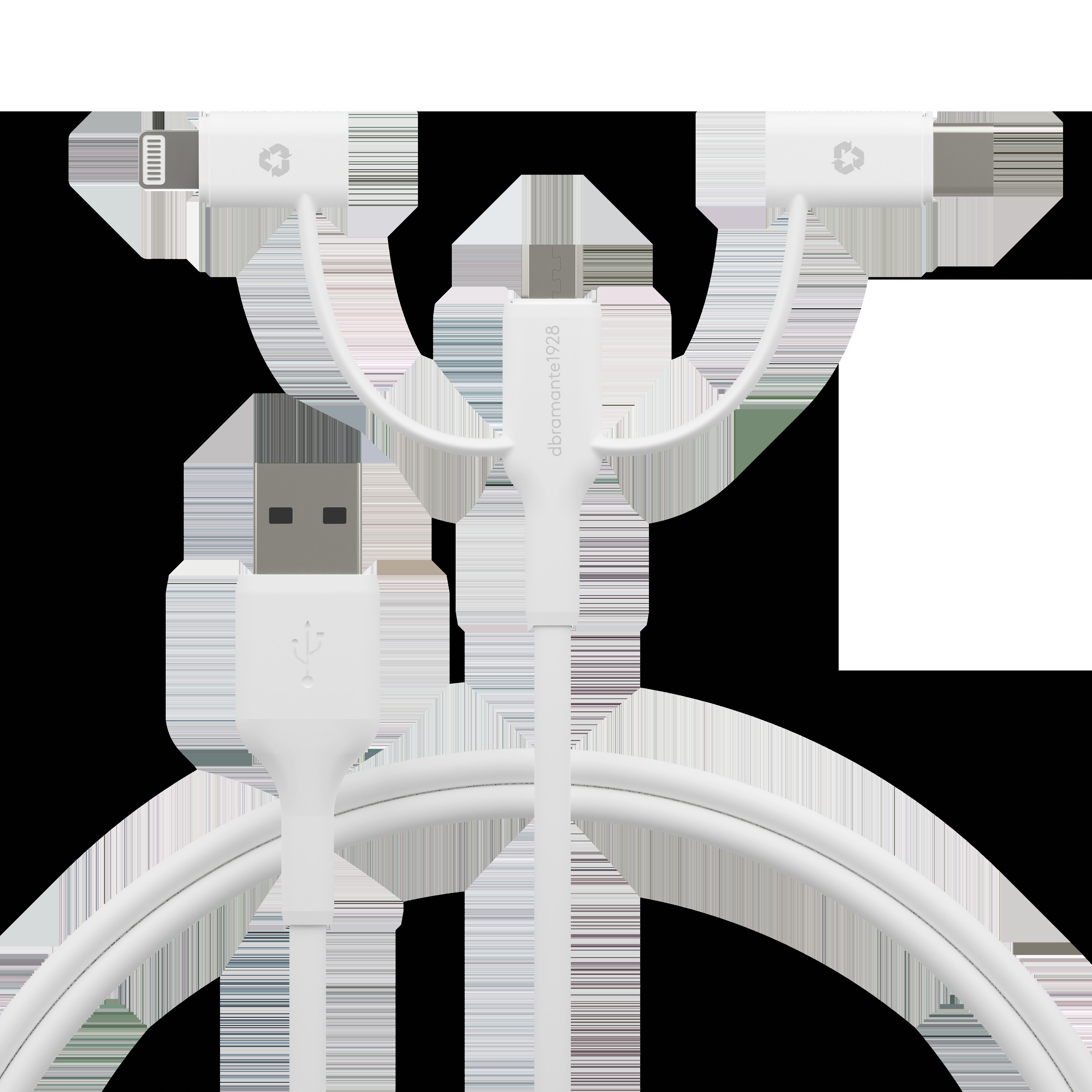 Re-charge - 3in1 Cablee"USB A to USB-A,C & Lightn-W
