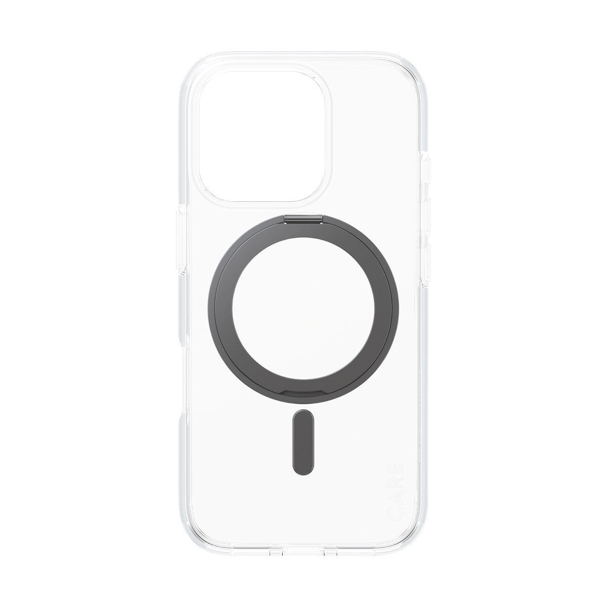 CARE Case Transparent w. Black Kickstand & MagS iPhone16 Pro