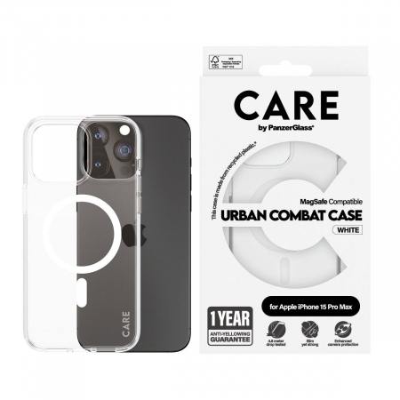 CARE Flagship Case Transp w. White MagS iPhone 15 ProMax