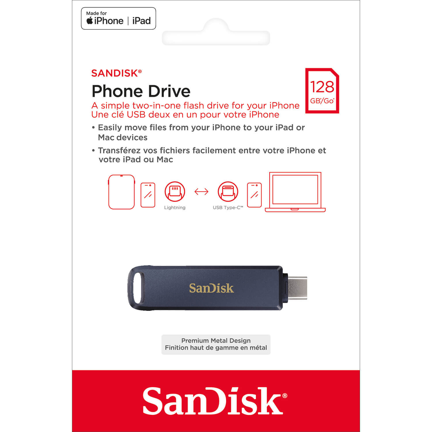 SANDISK Phone Drive USB-C to Lightning 128GB