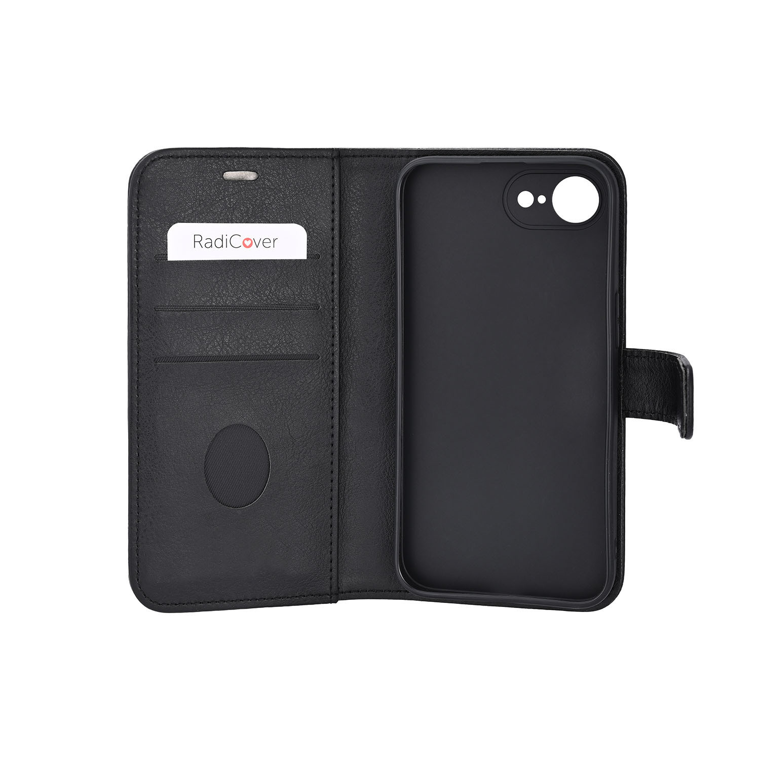 RADICOVER Flipcov Anti Radi RFID 3 card MagS iPhone 16e Black PU