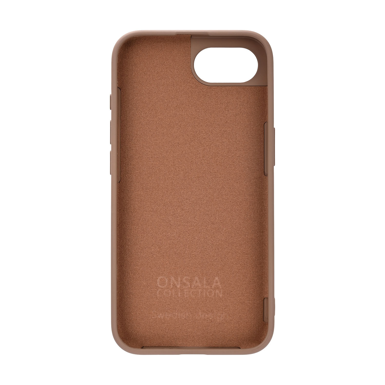 BildeONSALA Back Sil Touch Recycled MagSerie iPhone 16e Chocolate