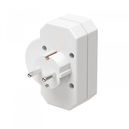 HAMA Socket Adapter 3-way with Switch White