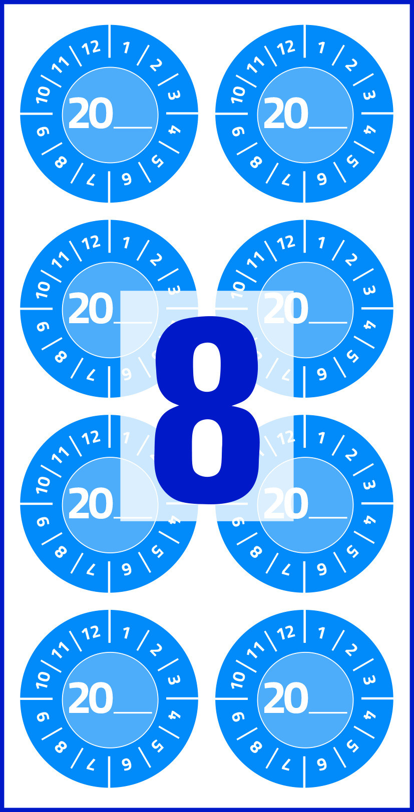 Avery 7903 inspektionsetiket med rstal vinyl film 30mm bl