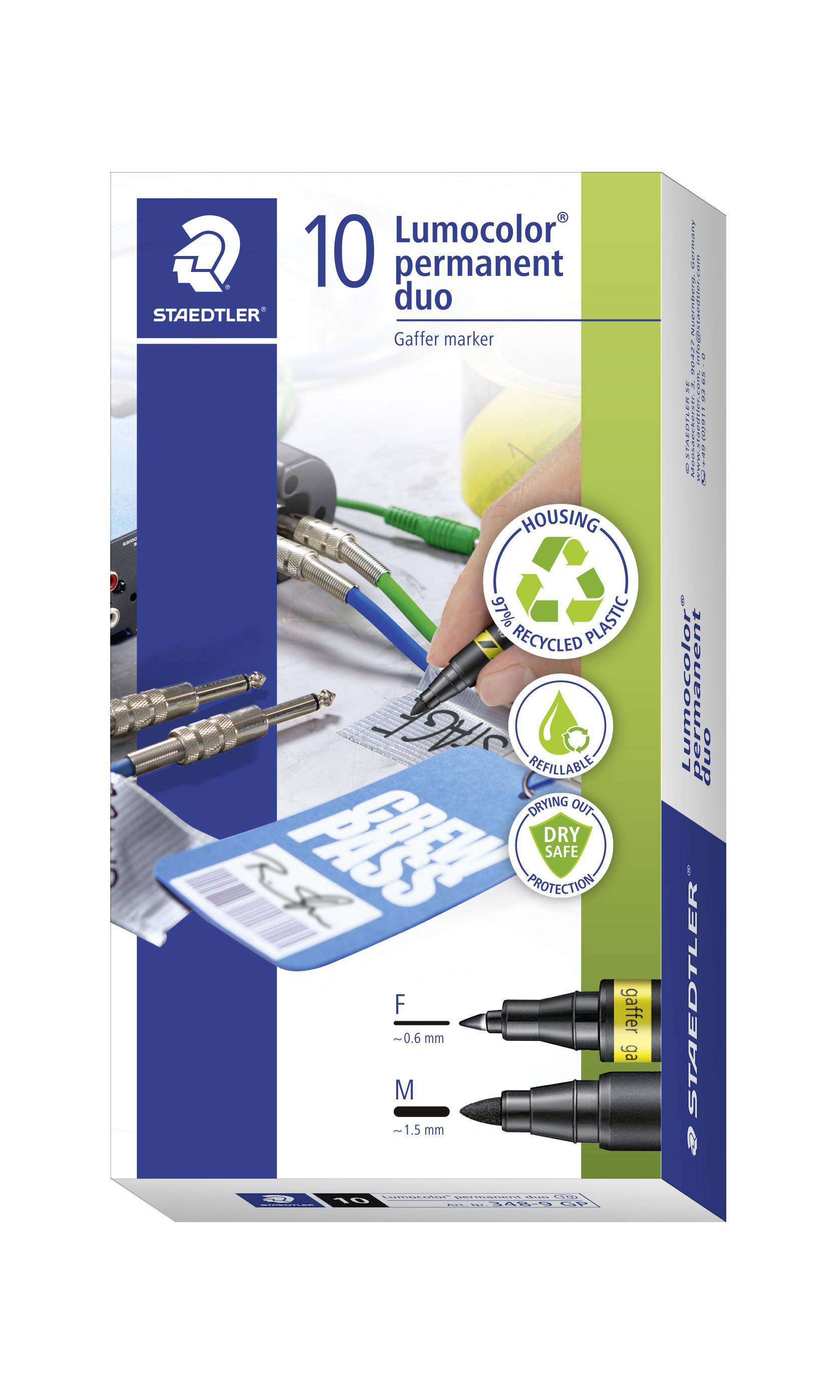 STAEDTLER Marker Duo Lumocolor Perm 1,0/0,6mm black