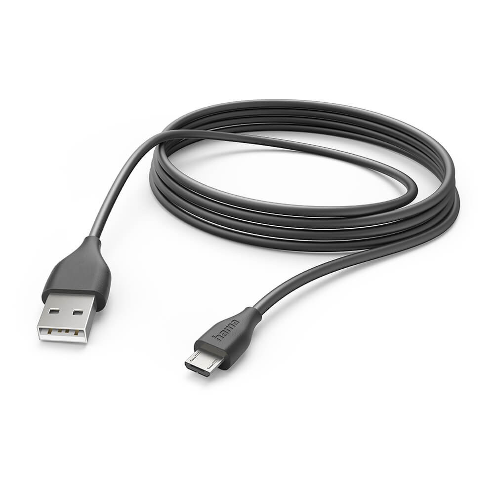 BildeHAMA Charging Cable USB-A to Micro-USB Black 3.0m