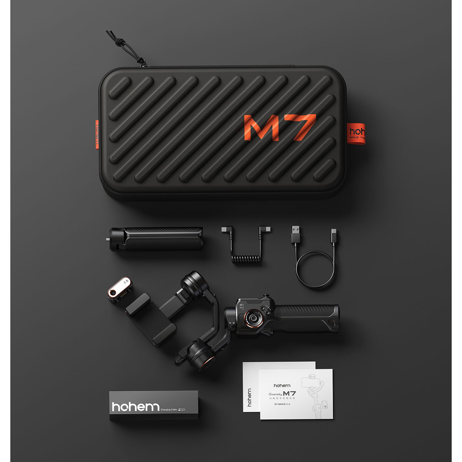 HOHEM Smartphone Gimbal iSteady M7 Black Kit with AI