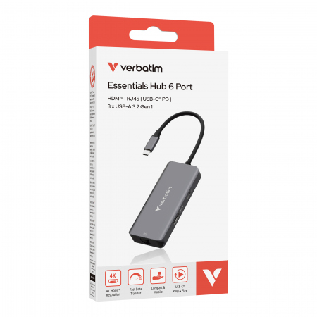 USB-C Essentials Multiport Hub 6 Port with RJ45