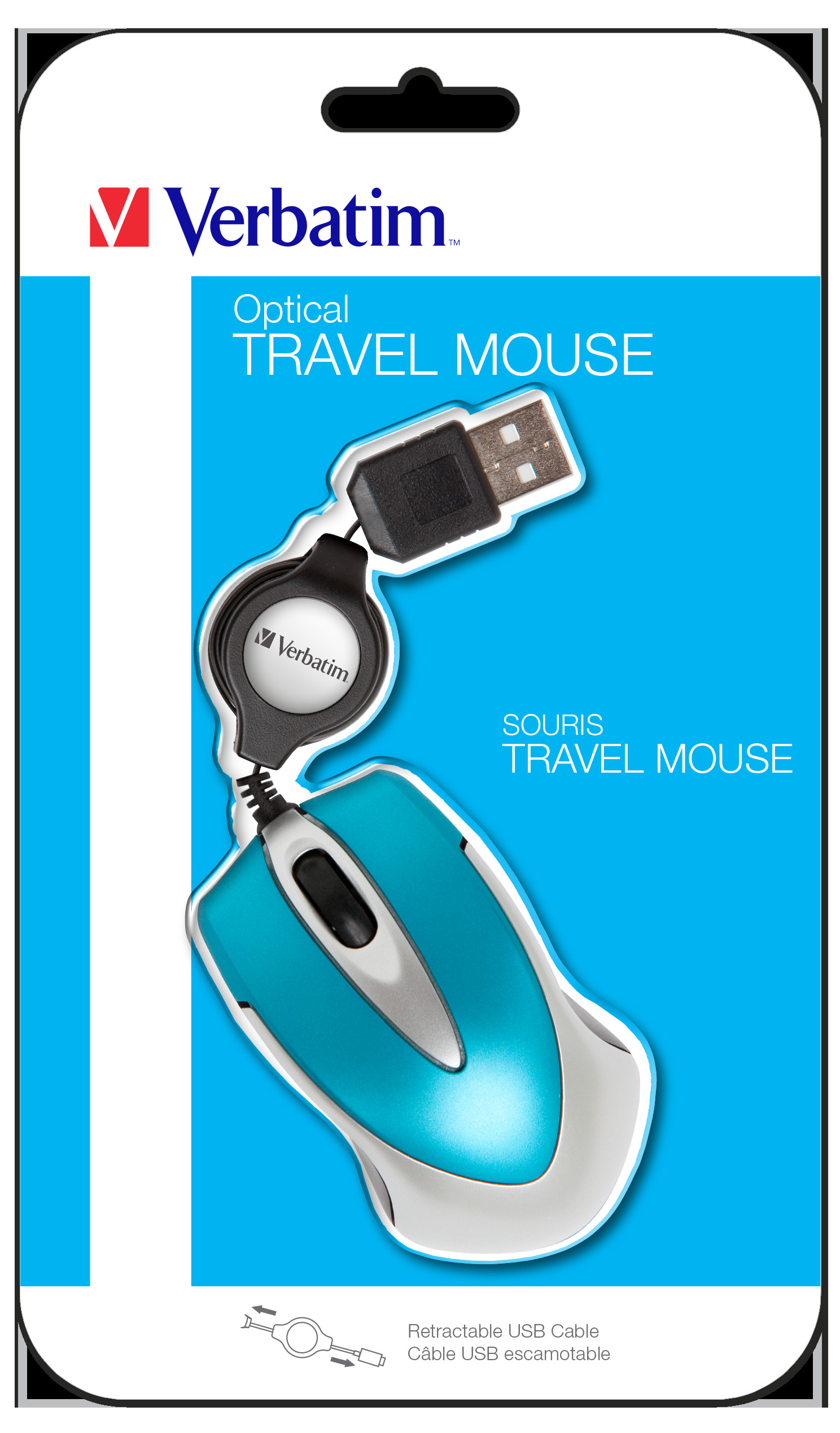 VERBATIM Go Mini Optical Travel Mouse Caribbean Blue
