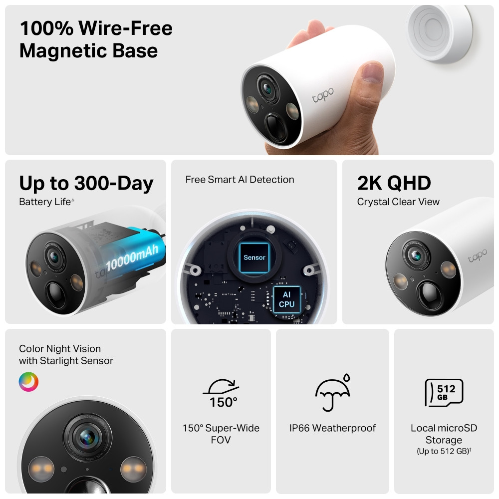 Tapo C425 (2-pack) Smart Wire-Free Security Camera