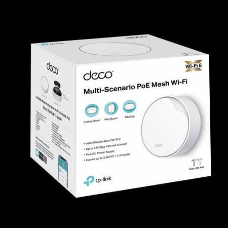 Deco X50-PoE AX3000 Whole Home Mesh Wi-Fi 6 Unit with PoE