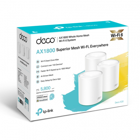 Deco X20 (3-pack) AX1800 Whole Home Mesh Wi-Fi 6 System
