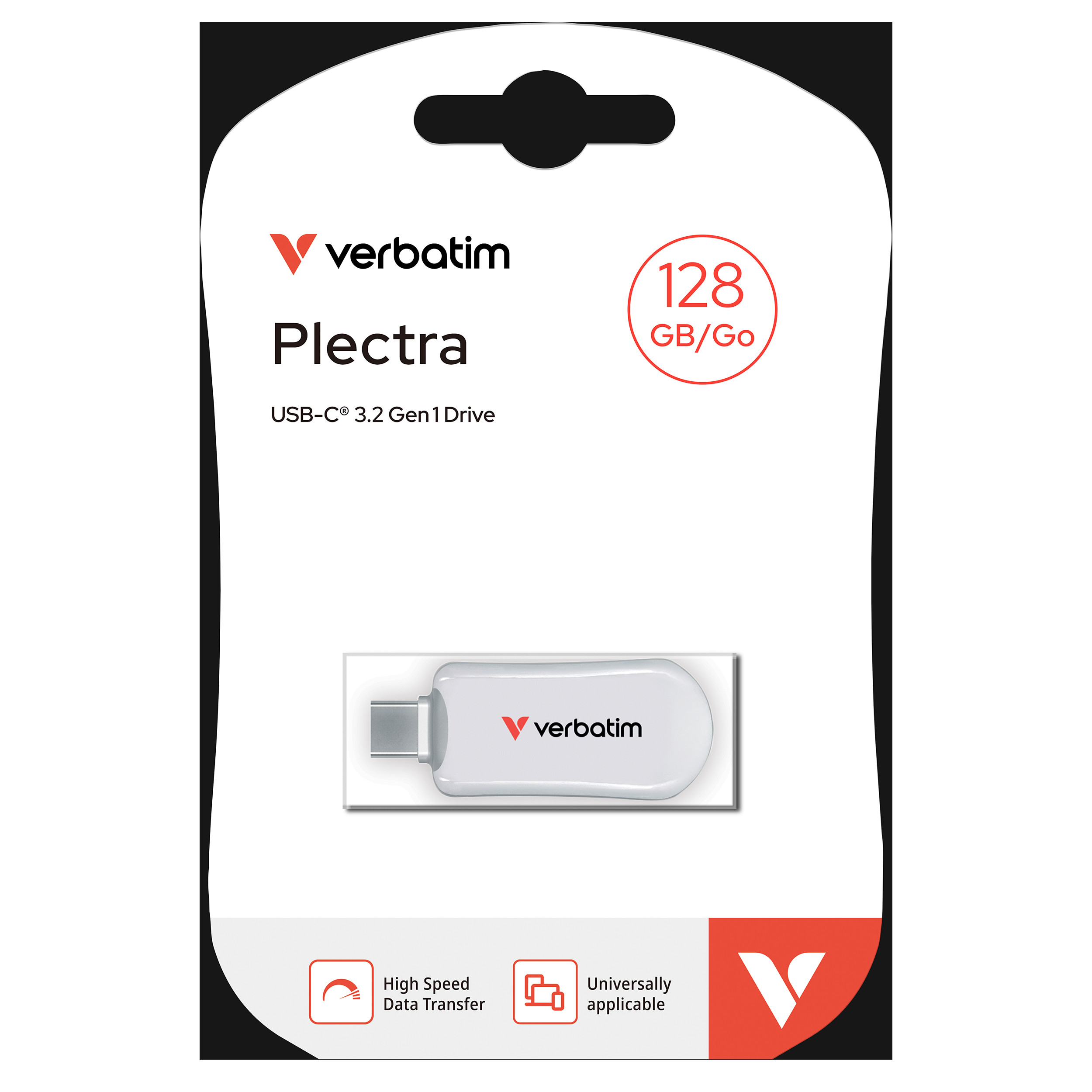 VERBATIM Plectra USB-C Flash Drive White 128GB