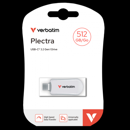 VERBATIM Plectra USB-C Flash Drive White 512GB