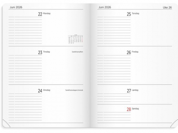Studentkalender Grieg A5 Myk 25/26 Sort
