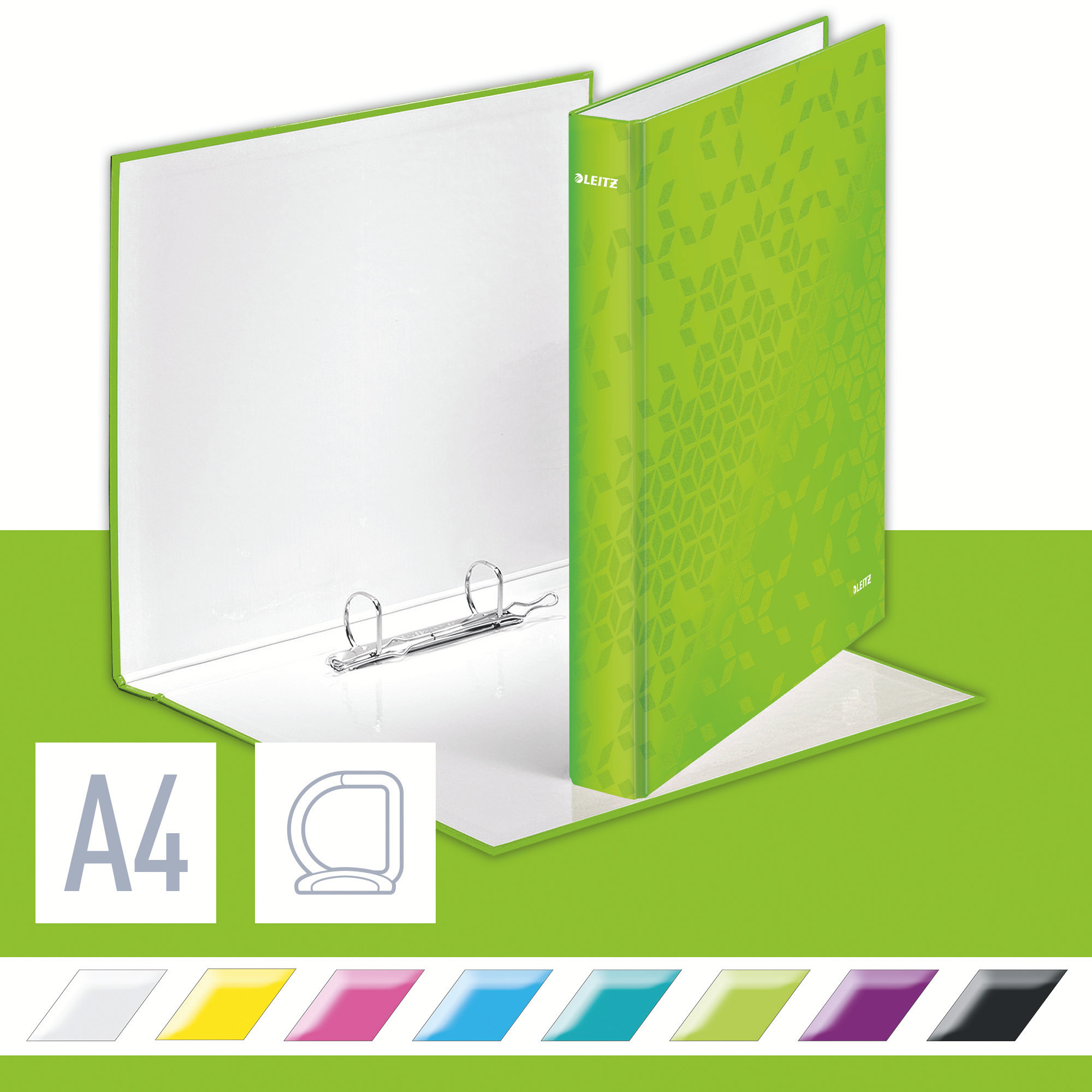 Ringperm Leitz WOW A4+ 2DR/25mm Grnn