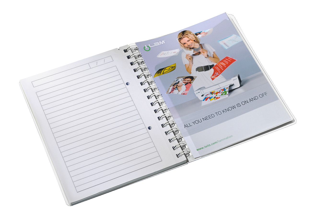 Leitz Notatbok WOW PP A5 lin. 80a m/hull lilla