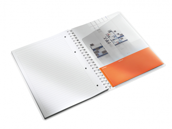 Leitz Notatbok WOW PP A4 lin. 80a m/hull bl