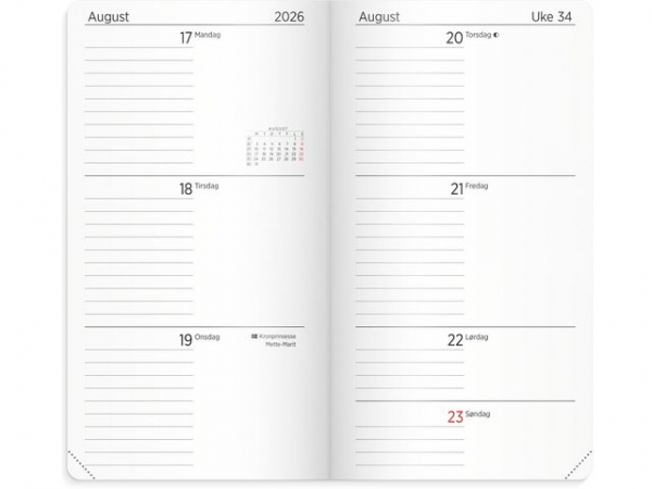 Kalender Grieg Slim Myk 25/26 Sort