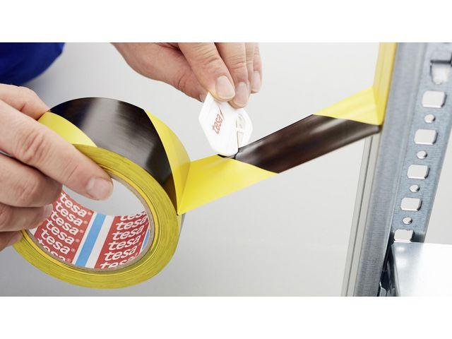 BildeTape Tesa Flex Pvc Gulv/Varsel Gul/Sort