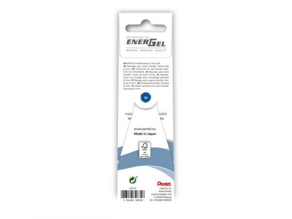 Refill Geleroller Pentel 0,7Mm Blå (3 stk)