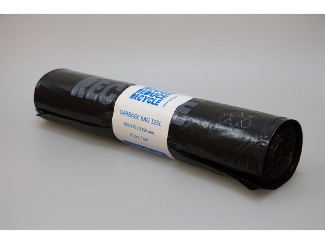 BildeAvfallssekk Ldpe 75X115 40My Sort (25 stk/rull, 6 ruller)