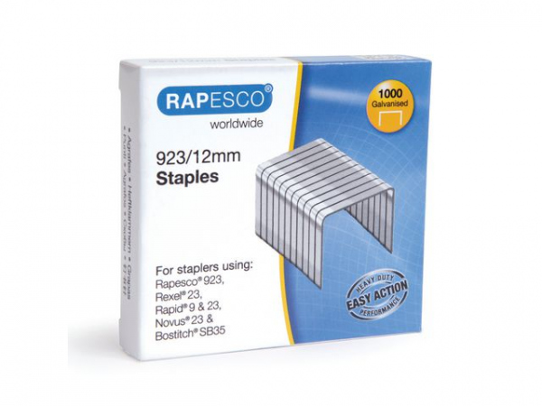 Heftestift Rapesco Galv. 923/12 (1000 stk)